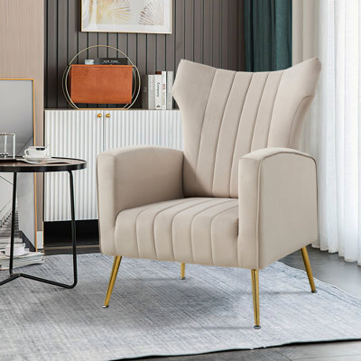 Fauteuil à oreilles en velours de 27,6 po Citium