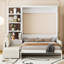 Grand lit escamotable avec canapé multifonctionnel blanc moderne