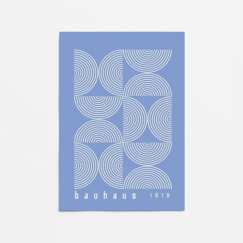 Blue Bauhaus Composition II, impression dans un cadre, H 14 po x l 11 po x P 0,1 po, Impression sans cadre