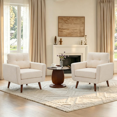 30" Wide Tufted Armchair Set Of 2