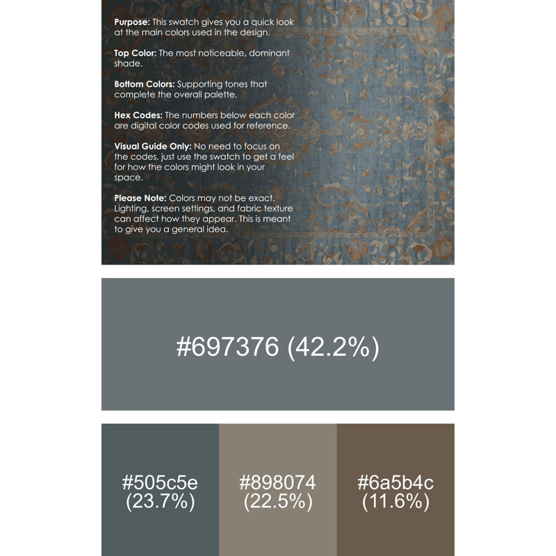 Machine Washable Gray Area Rug, Rectangle 7' x 9'