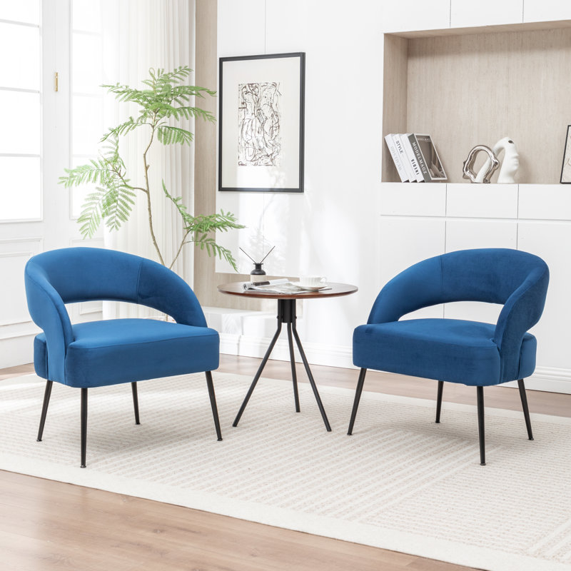 Mann Upholstered Velvet Armchair With Black Legs, Gray