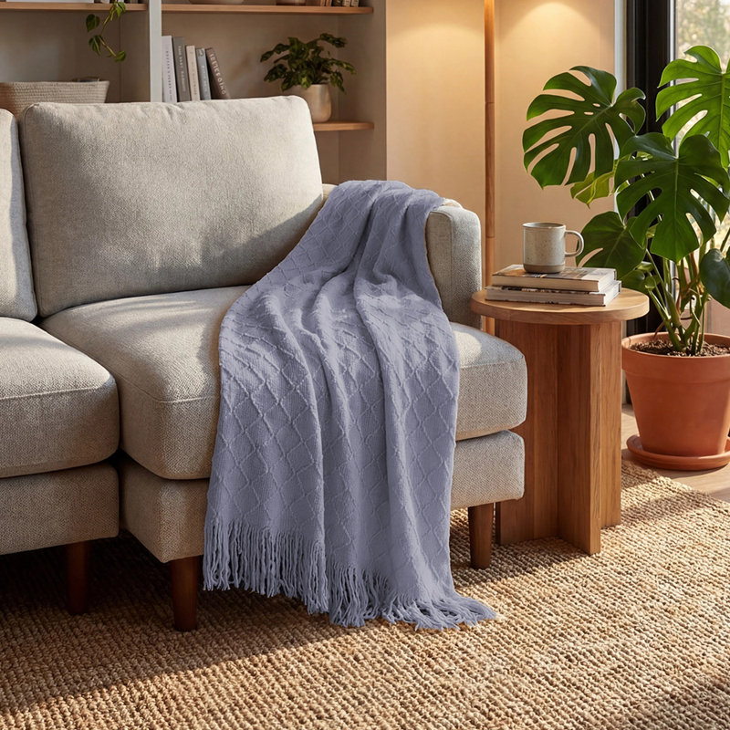Throw Blanket, Light Grey