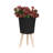 S/2 10/12" Ridged Planter W/ Wood Legs