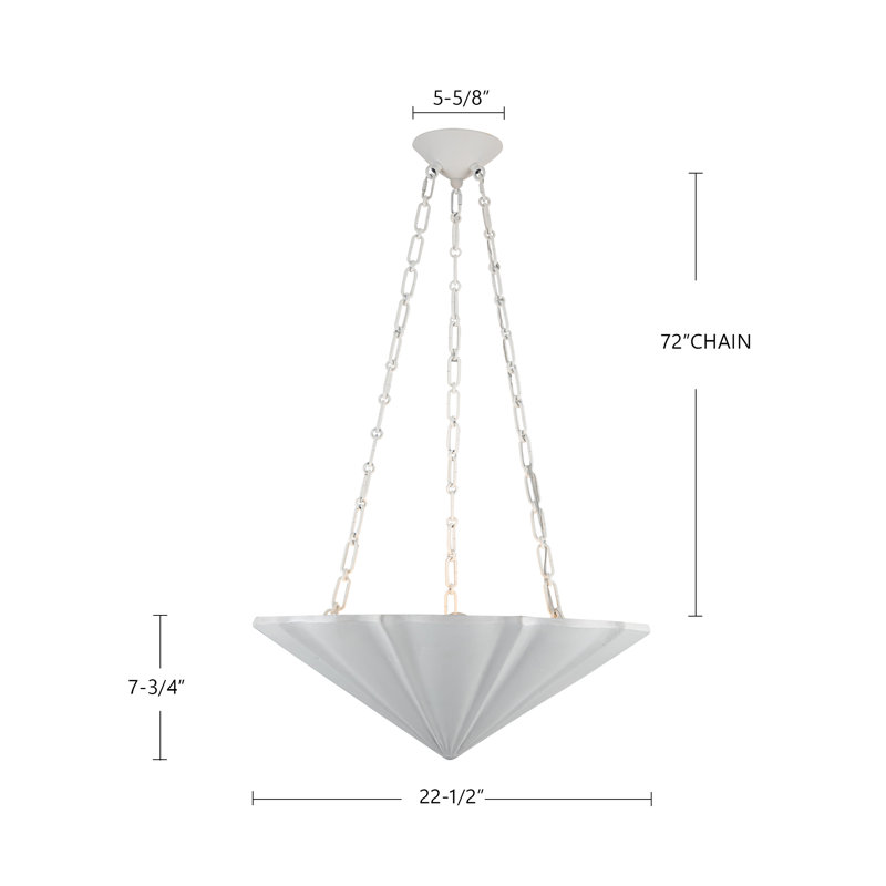 Kambria 4-Light Chandelier,  7.75"H x 22.5"W x 22.5"D