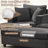 Corduroy Upholstered Sofa Lounge Chair with Removable Storage Ottoman and Pillows-30853405-30323367