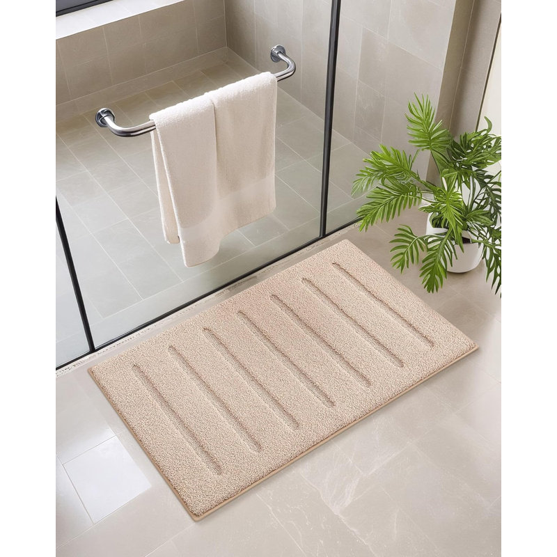 Non-Slip Bath Rug, 44cm W x 76cm L, Khaki