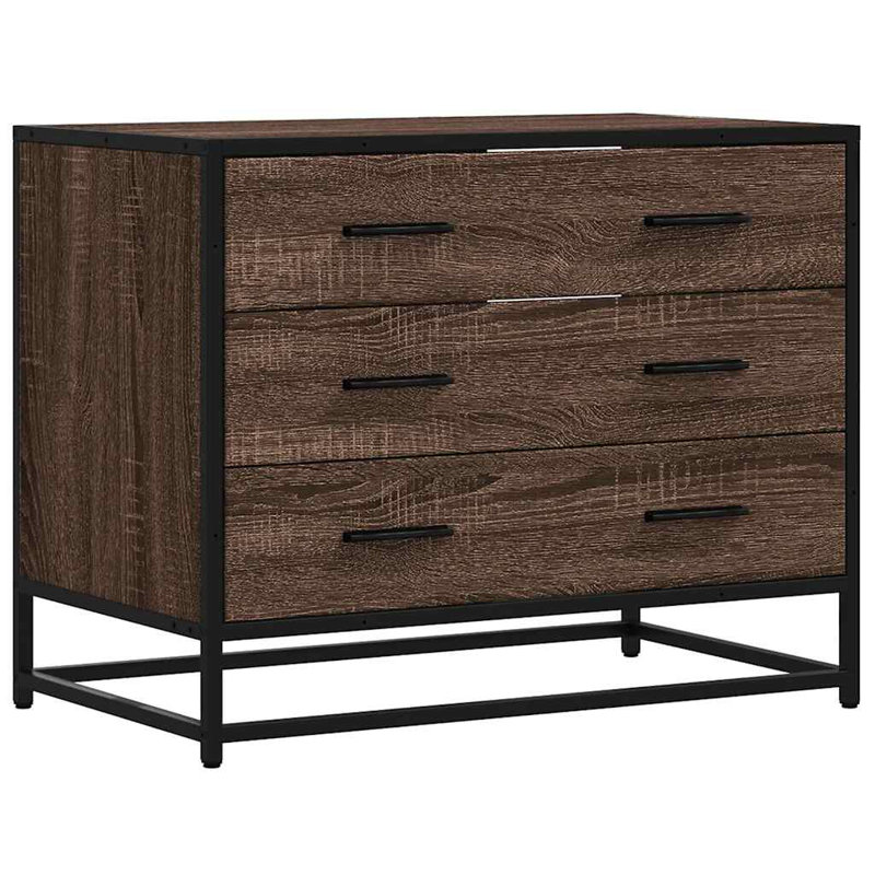 Sharrika Metal Standard Accent Chest, Brown Oak