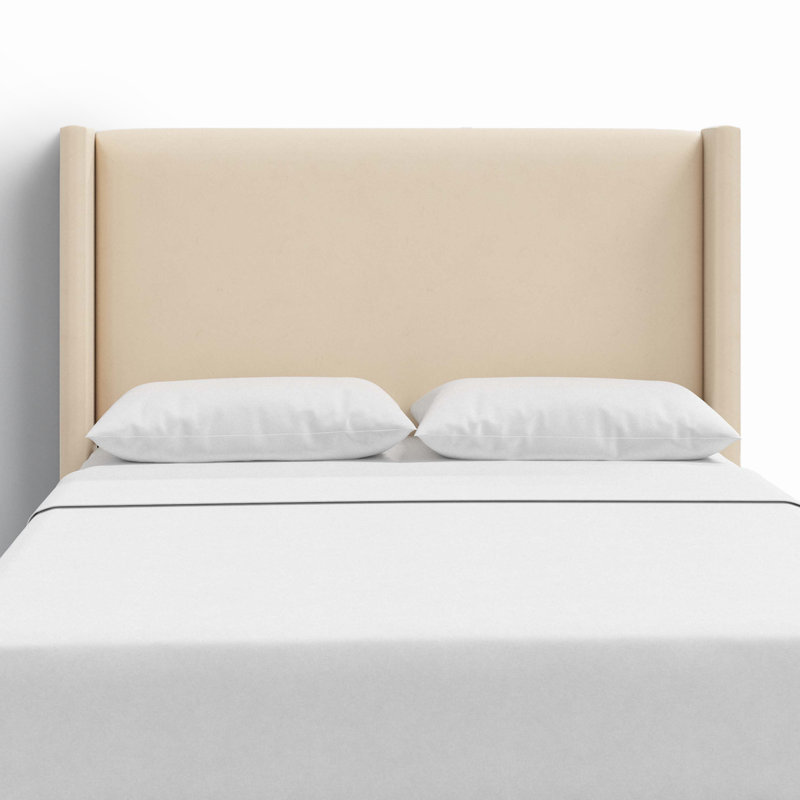 Hanson Upholstered Headboard, Twin, Classic Pearl Performance Velvet