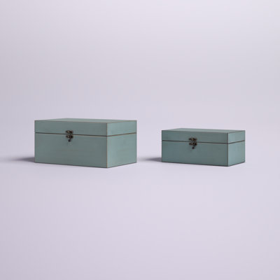 Ensemble de 2 boîtes de rangement en bois Arafah
