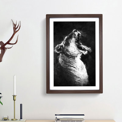 Yawning Lioness - Framed Print