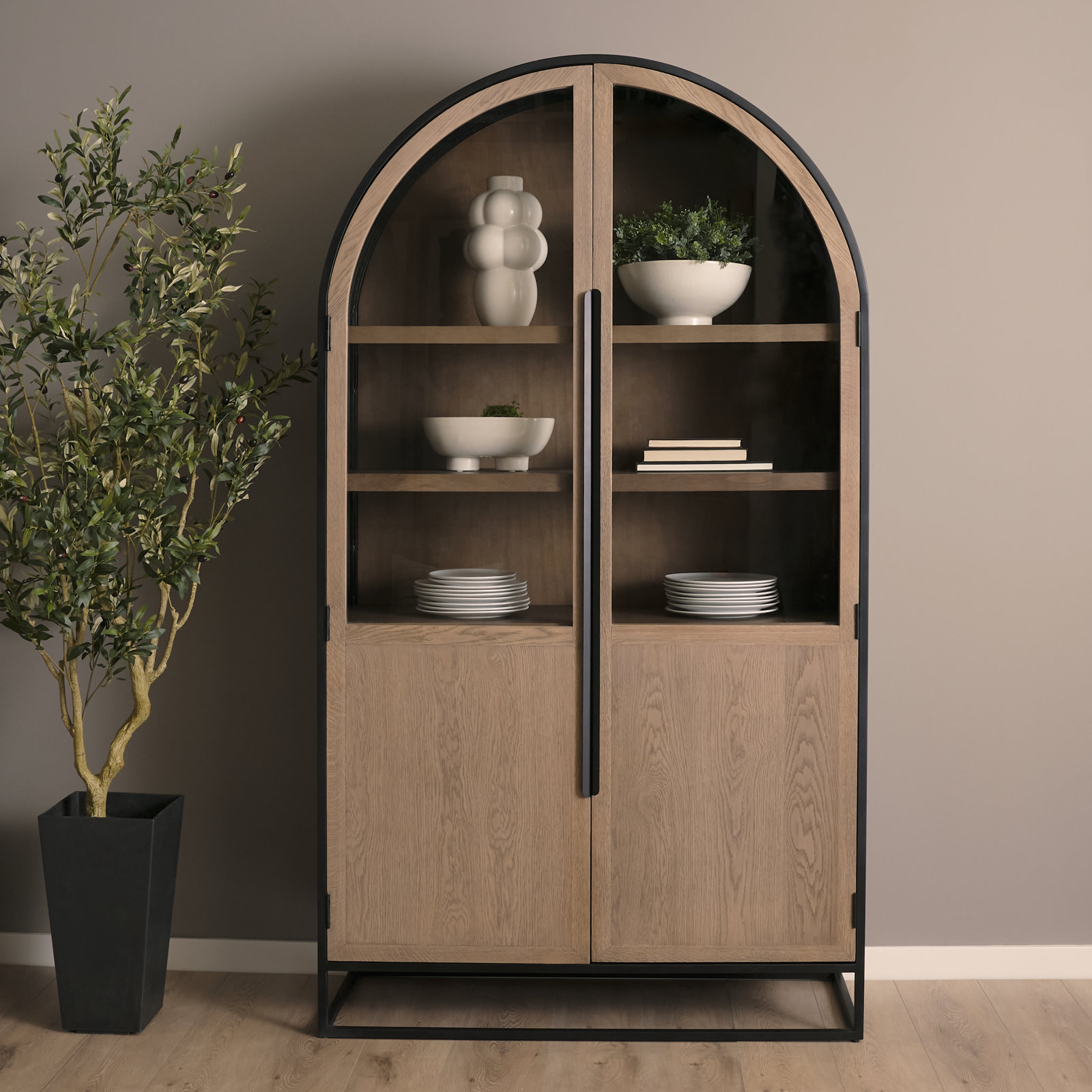 Clementine Mango Dining Cabinet, Light Brown