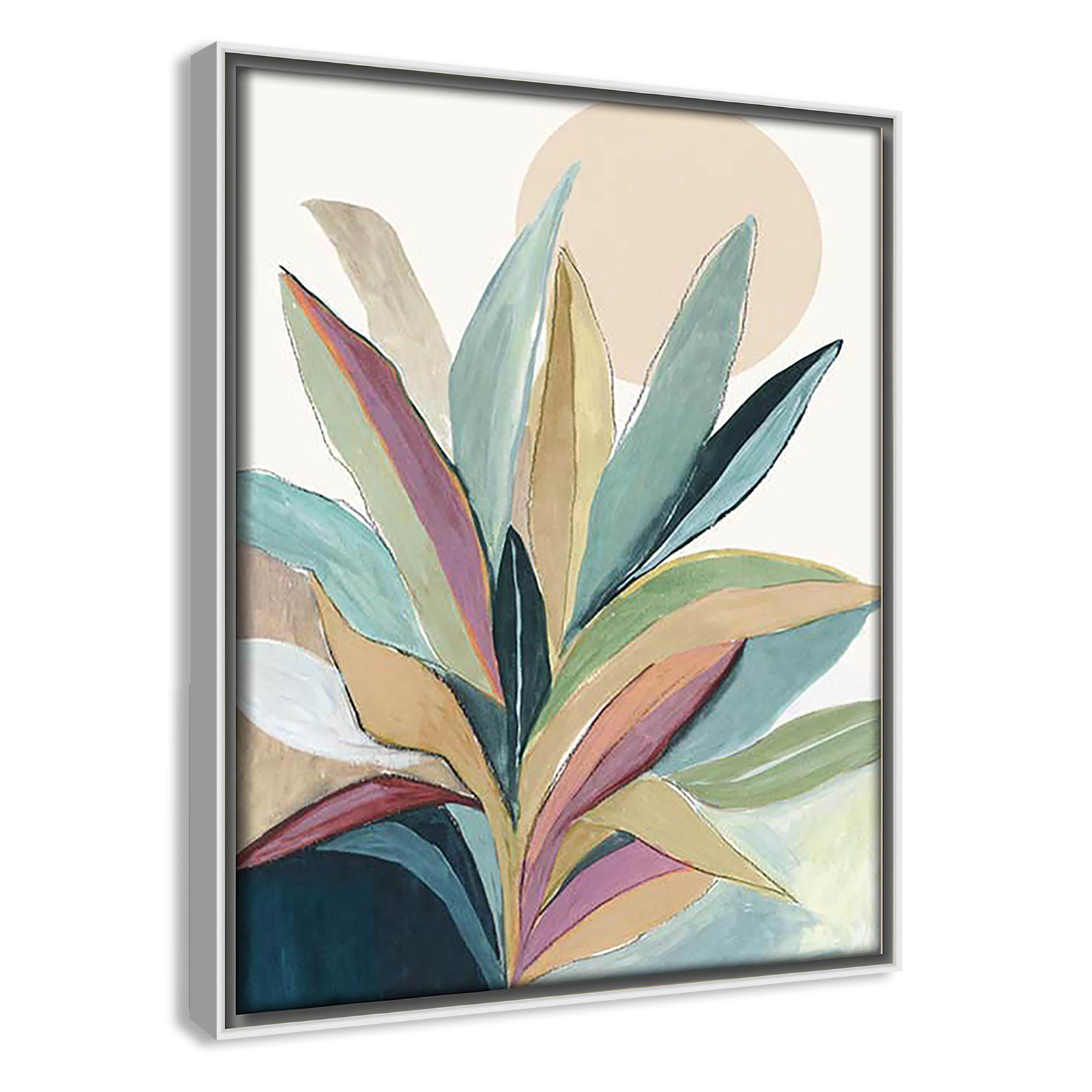 Sherbrooke Sunny Bright Leaves I by Asia Jensen Print, No Mat, White Floater Framed, 11.5" H x 9.5" W x 2" D