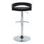 Tabouret de bar réglable en métal chromé et velours noir avec repose-pieds arrondi en T - ensemble de 2-1979030582-1979030589
