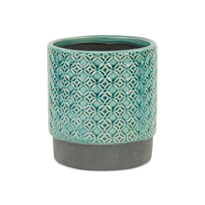 Jardinières en pot, H 6,25 po x l 6 po x P 6 po, Turquoise