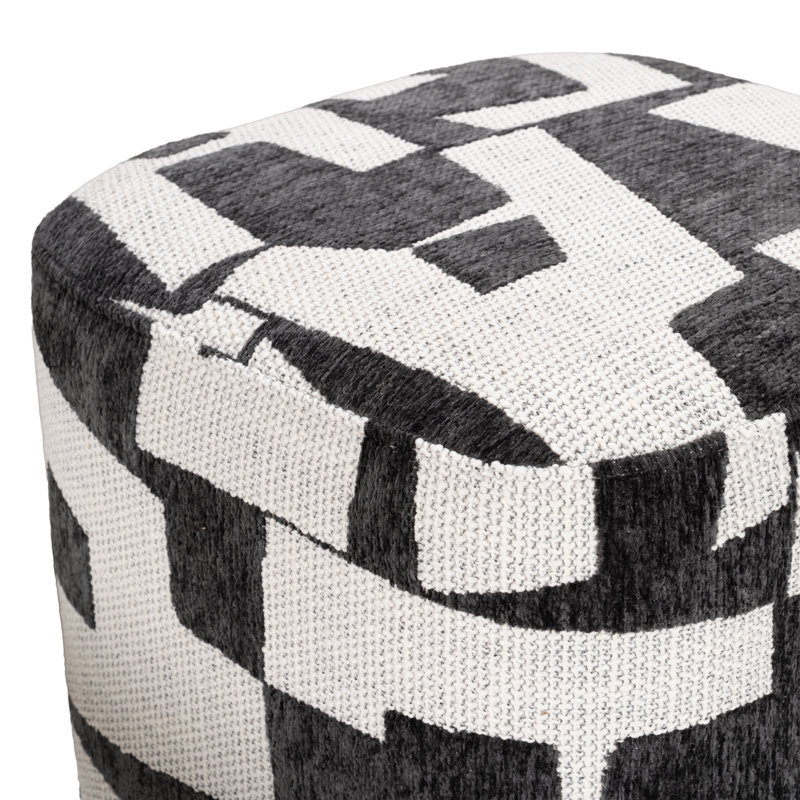 Loftis - Repose-pieds moderne en tissu noir et blanc
