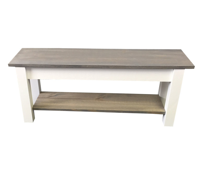 Mccardle Storage Bench, 17" H x 36" W x 12" D, Gray/White