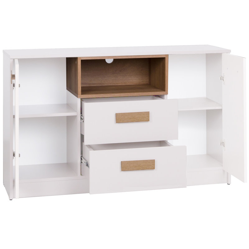 Marmex 2 Drawer Chest, White/Riviera Oak
