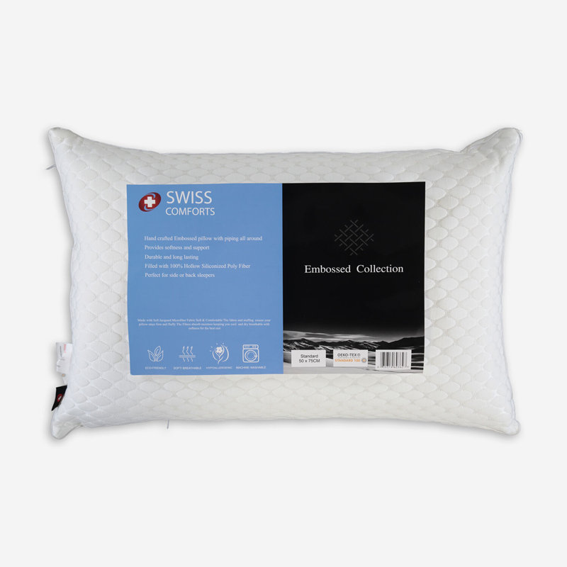 Burgenstock Collection Square embossed 300TC cotton blended Pillow, King
