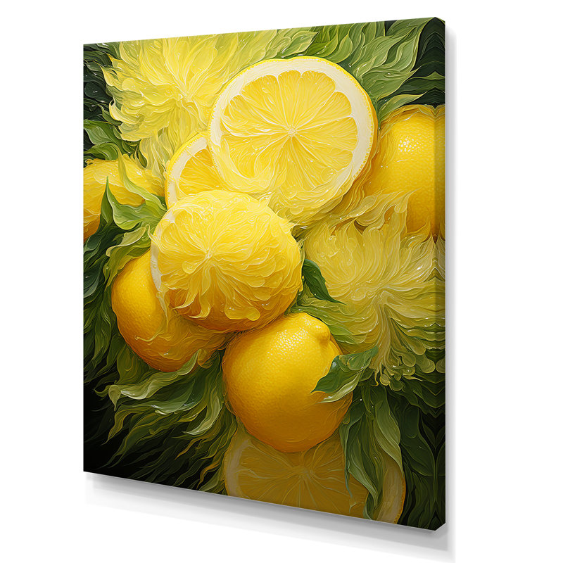 Citron agrume sérénité IV - fruits, art mural, H 32 po x l 24 po x P 1 po