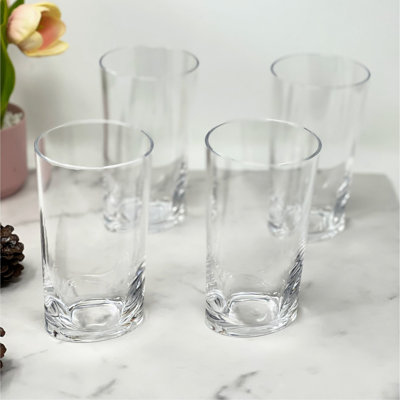 Ensemble de 4 verres à salade ovales Halo (15 oz), verres à boire en plastique, verres à cocktail sans BPA, ensemble de verres, verres en plastique