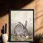 Reproduction d'art encadrée pour décoration intérieure moderne, lapin mangeant de la nourriture prête à suspendre, impression haute définition sur toile-490094495