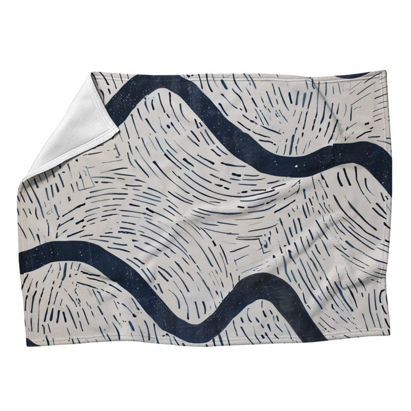  Couverture polaire Wavy Lines, L 60 po x L 80 po