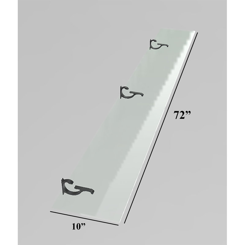 Arriella Bracket Shelf, Black, 3" H x 72" W x 10" D