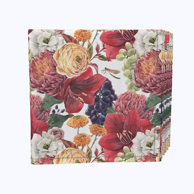 Polyester Floral Square Napkin