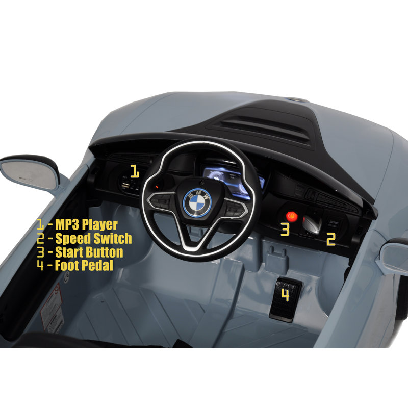 Blue 6-Volt Electric Ride-On Car with Remote Control