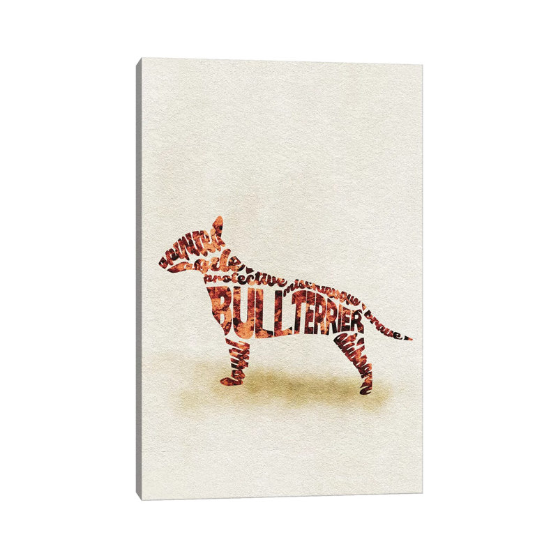 Bull Terrier by Ayse Deniz Akerman - Wrapped Canvas Print, 101.6 cm H x 66.04 cm W x 1.91 cm D