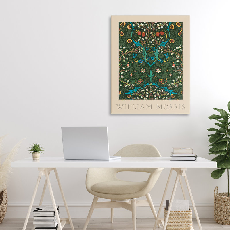 Ornement sur toile botanique William Morris, design par Lil 'Rue, H 30 po x l 24 po