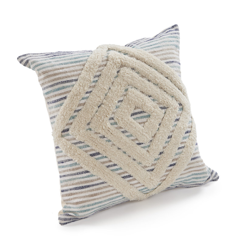 Housse de coussin Marta à rayures géométriques en coton, Pillow Cover Only - No Insert