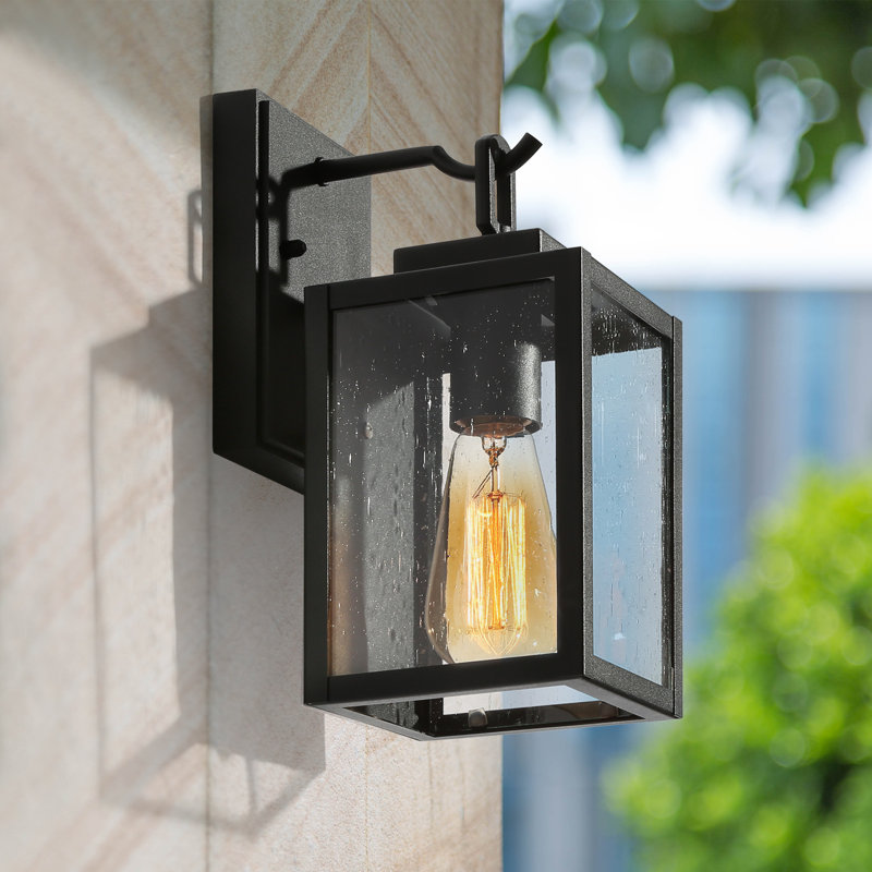 Lanterne murale d'extérieur noire H 11 po