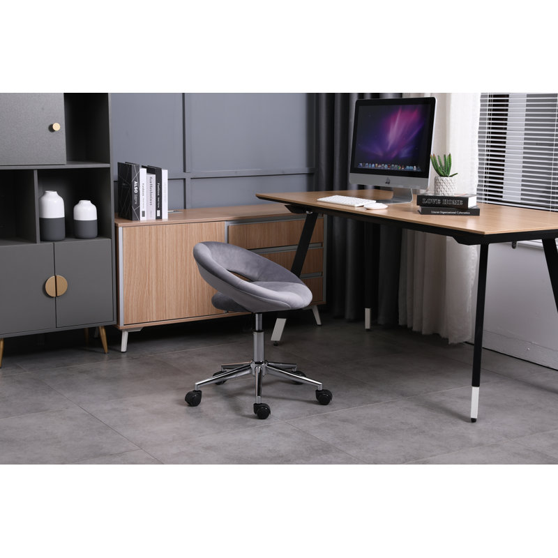 Chaise de travail en velours, Gris