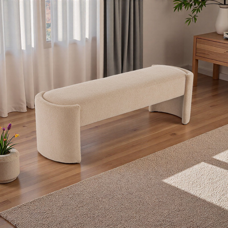 Banc long et élégant en forme de repose-pieds