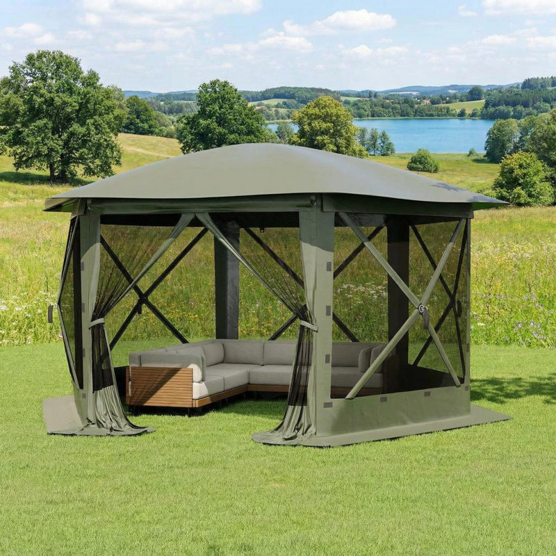 Tente escamotable avec toit amovible, 11,7 pi x 11,7 pi, Vert