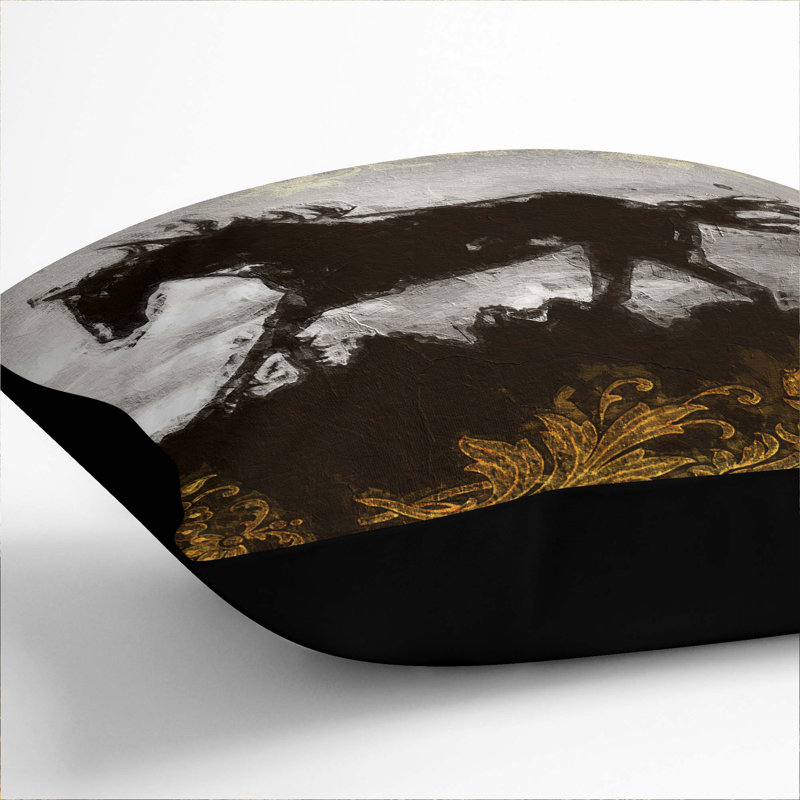 Square Throw Cushion, Black, 40cm H x 40cm W x 15cm D