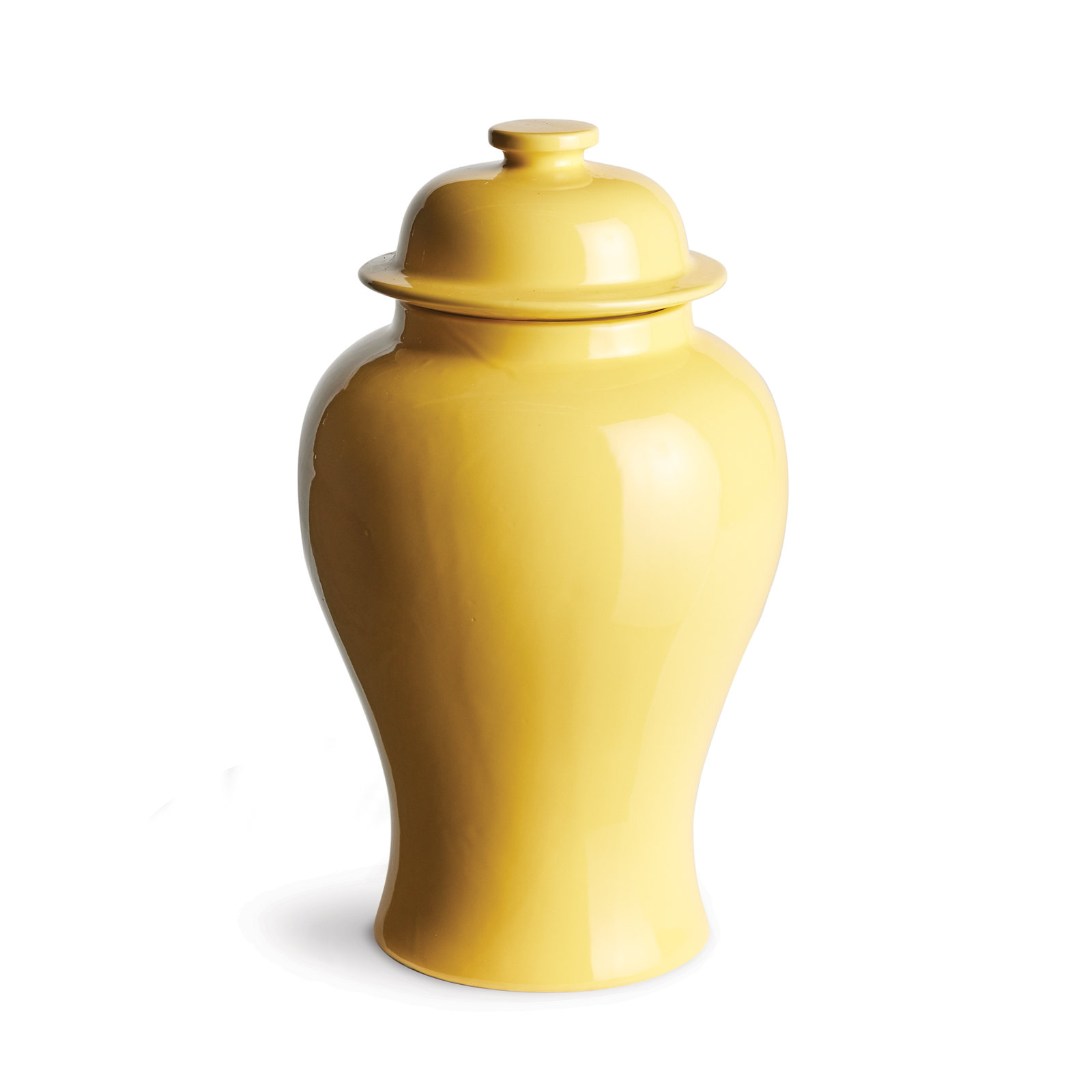Ricki Ceramic Ginger Jar, Yellow, 13.25"