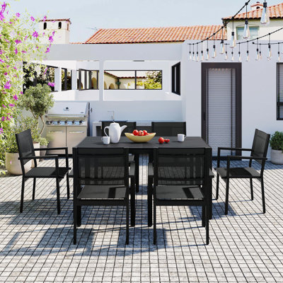 High-quality Steel Outdoor Table and Chair Set, Suitable for Patio, Balcony, Backyard by Latitude Run