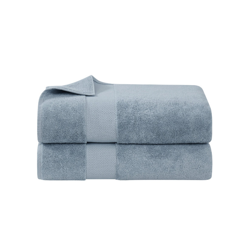 Joss & Main 100% Turkish Cotton 2 Piece Bath Sheet, Blue