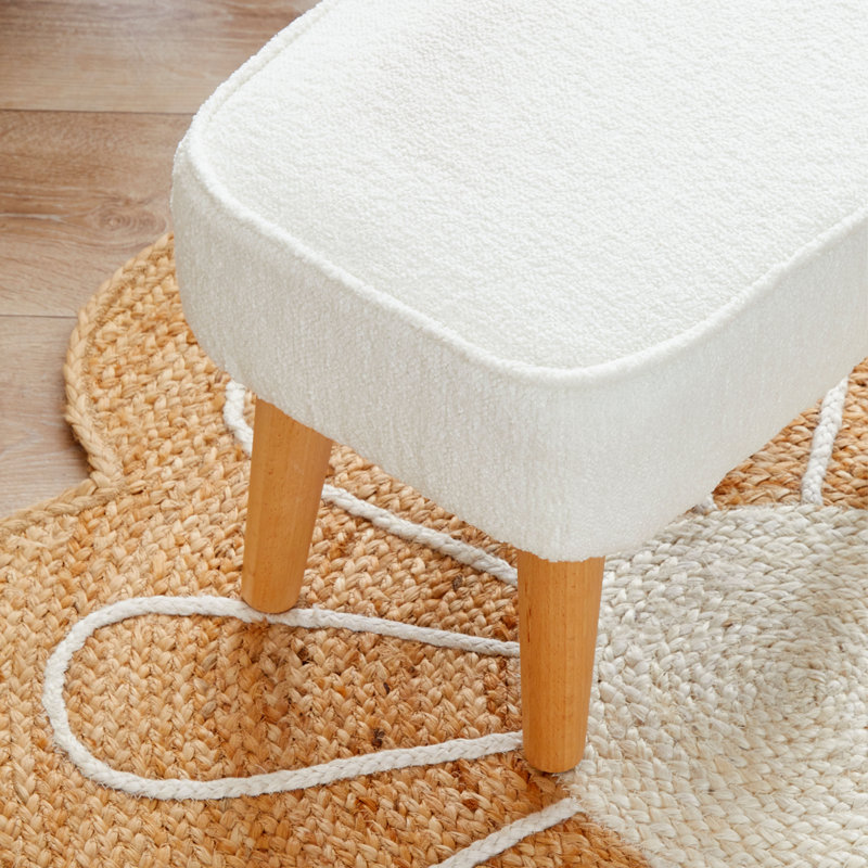 Freya Nursing Chair with Stool, Off White Bouclé