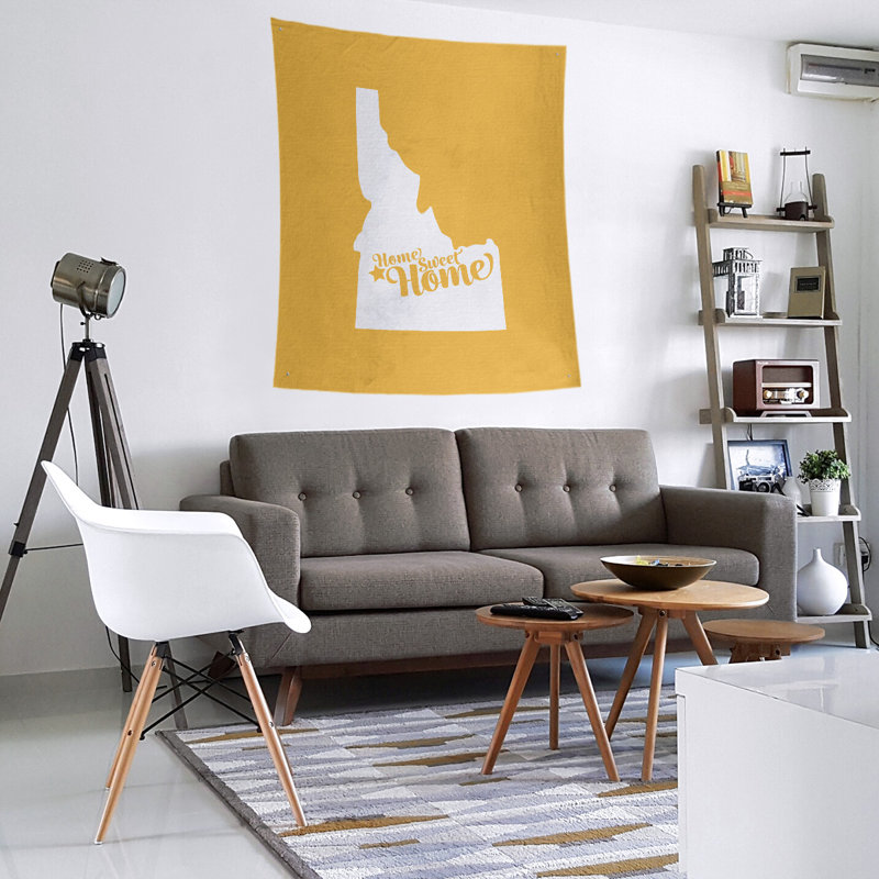 Tapisserie Home Sweet Boise, H 60 po x l 51 po, Jaune