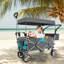Chariot pliable à pousser et tirer avec auvent amovible