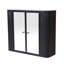 Rangement noir antique pour salle de bain, 2 miroirs, tablette ouverte, style Mid-Century moderne, portes d'armoire à miroir de 23,18 po de hauteur et 25,03 lb, compartiment en métal, hauteur contemporaine-1799000898