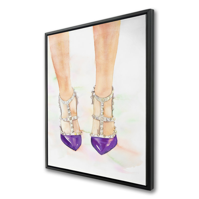 Talons hauts mauves mauves - décor de toile encadrée mauve pour chambre