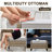 Outdoor Wicker Rattan Patio Sofa with Cushions and Ottomans-115358057