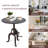 Antique Industrial Crank End Table Iron Top Cast Iron Base Design Metal Adjustable Height End Table-112609271