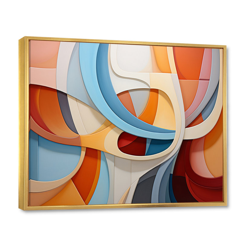 «Opt Dynamic Harmony» sur impression sur toile, H 34 po x l 44 po x P 1,5 po, Cadre flottant doré