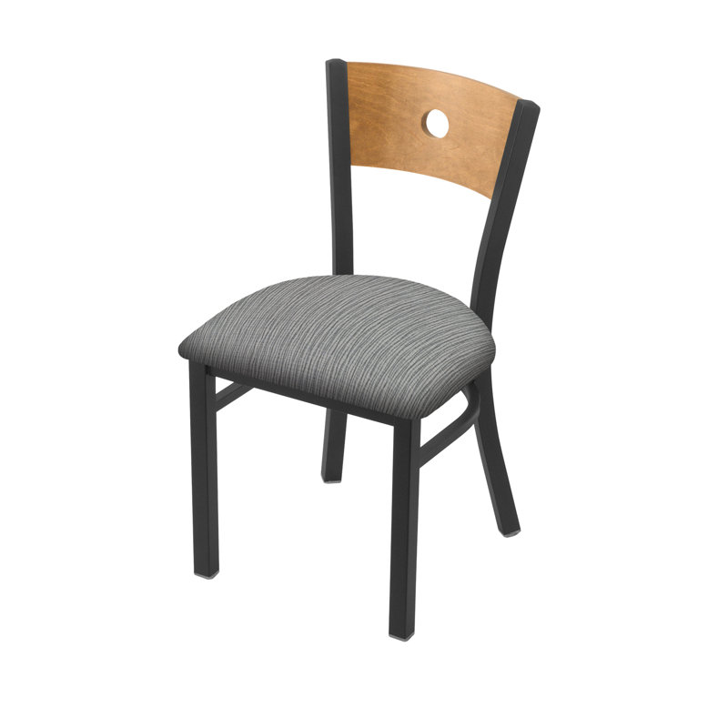 Chaise 630 Voltaire, Érable moyen, Étain, Tissu-graphique alpin